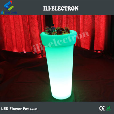 Işıklandırılmış highboy LED yapay çiçek küpü 16 renk değiştiren uzaktan kumanda ile