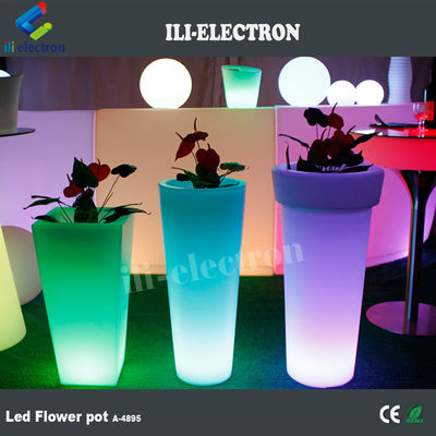 Işıklandırılmış highboy LED yapay çiçek küpü 16 renk değiştiren uzaktan kumanda ile