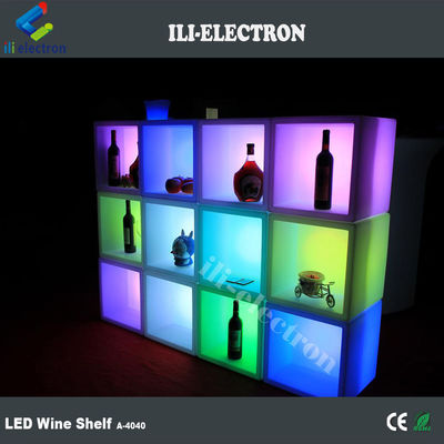 Pub için yeniden şarj edilebilir su geçirmez plastik LED kare buz kovası
