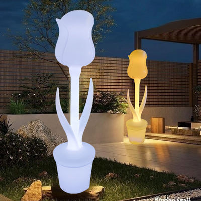 Dış Su geçirmez Plastik Kalıcı Lale Çiçekleri Zemin Lamba 50000 Saat Yaşam Süresi