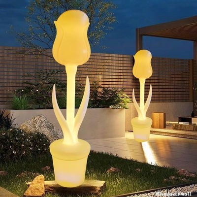 Dış Su geçirmez Plastik Kalıcı Lale Çiçekleri Zemin Lamba 50000 Saat Yaşam Süresi