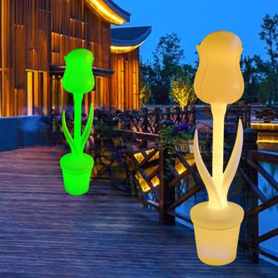 Dış Su geçirmez Plastik Kalıcı Lale Çiçekleri Zemin Lamba 50000 Saat Yaşam Süresi
