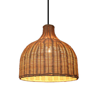 Bambu Rattan Koltuk Işıkları Dahili Işık için Yuvarlak Şekil