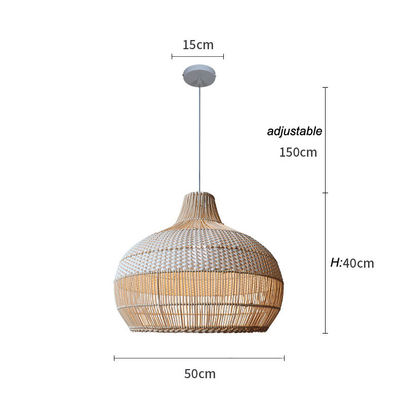 Bambu Rattan Kolye Işığı, İç Ev Dekorasyonu İçin Çubuk Çatı Lamba