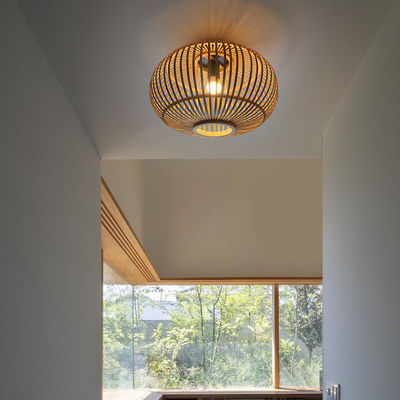 İç koridor tavanı için özelleştirilmiş Wicker Lamp Shade Pendant