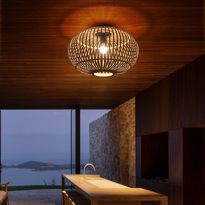 İç koridor tavanı için özelleştirilmiş Wicker Lamp Shade Pendant