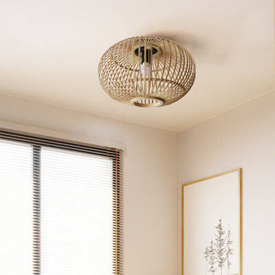 İç koridor tavanı için özelleştirilmiş Wicker Lamp Shade Pendant