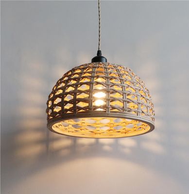 İç yemek odası için Vintage Yaratıcı Bambu Rattan lamba gölgesi