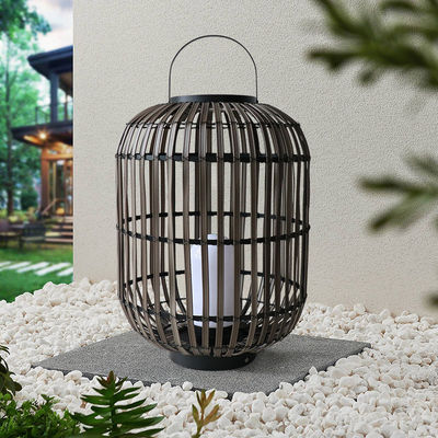 Dekoratif Rattan Dışarı Fener, Dokumalı Rattan Lamba Atmosfer için 3500K