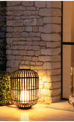 Dekoratif Rattan Dışarı Fener, Dokumalı Rattan Lamba Atmosfer için 3500K