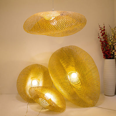 Asma lambaları Bambu LED tavan lambaları Rattan Pendant lambaları