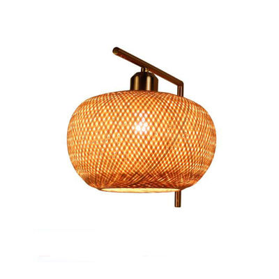 El yapımı Rattan Duvar Işıkları, 3500K Wicker Rattan Lamp Switch Control