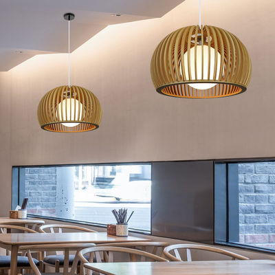 Modern Katı Ahşap Çerçeve, Lokanta Odası için Rattan Işık