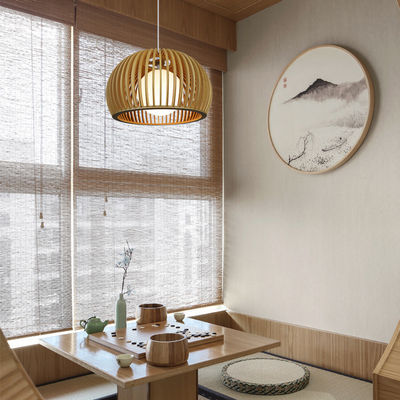 Modern Katı Ahşap Çerçeve, Lokanta Odası için Rattan Işık