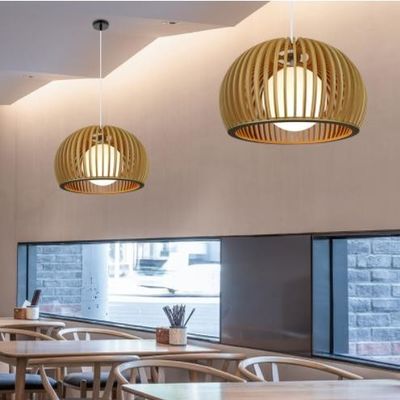 Modern Katı Ahşap Çerçeve, Lokanta Odası için Rattan Işık