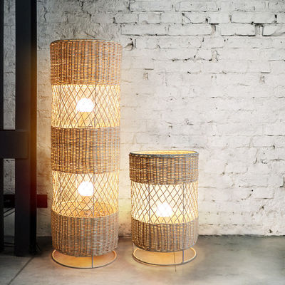 El yapımı Led rattan kurutulmuş zemin lambası