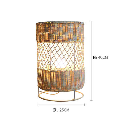 El yapımı Led rattan kurutulmuş zemin lambası