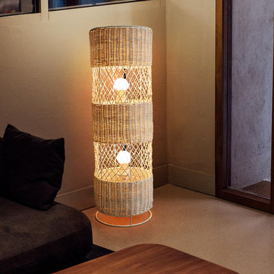 El yapımı Led rattan kurutulmuş zemin lambası