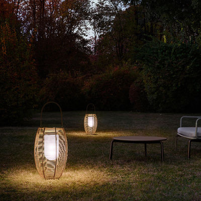 IP65 Rattan Dokuma Güneş Fenerleri, 3500K Rattan Güneş Enerjisili Bahçe Fenerleri