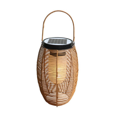IP65 Rattan Dokuma Güneş Fenerleri, 3500K Rattan Güneş Enerjisili Bahçe Fenerleri