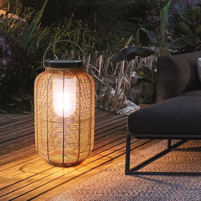 Dekoratif Rattan Dokuma Güneş Fenerleri, Dışarıdaki Rattan Lamba Villa Atmosferi İçin