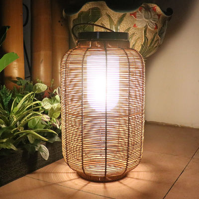 Dekoratif Rattan Dokuma Güneş Fenerleri, Dışarıdaki Rattan Lamba Villa Atmosferi İçin