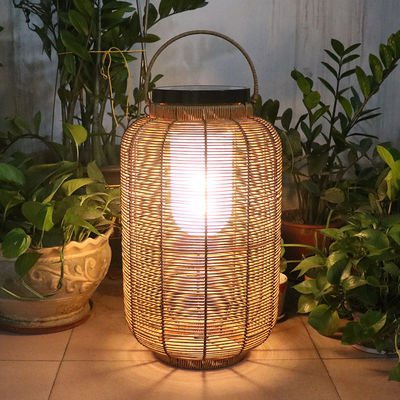 Dekoratif Rattan Dokuma Güneş Fenerleri, Dışarıdaki Rattan Lamba Villa Atmosferi İçin