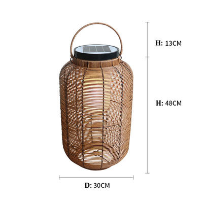 Dekoratif Rattan Dokuma Güneş Fenerleri, Dışarıdaki Rattan Lamba Villa Atmosferi İçin