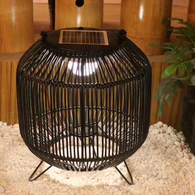 Özel Rattan Dokuma Güneş Fenerleri Taşınabilir 3500K IP65 Su geçirmez
