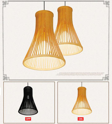Özel Rattan Pendant Light, Nordic Woven Bambu Lamp İçerideki Işıklandırma için