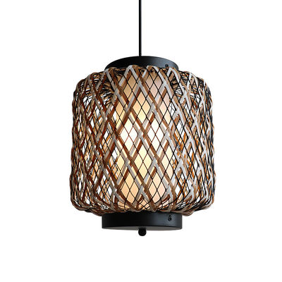 Dekoratif Rattan Kolye Işığı, Küçük Dışarı Rattan Çandelier Suya dayanıklı