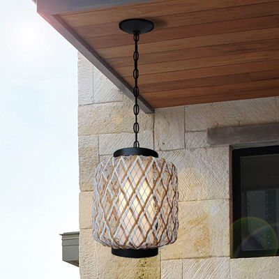 Dekoratif Rattan Kolye Işığı, Küçük Dışarı Rattan Çandelier Suya dayanıklı