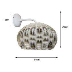 220V Rattan Duvar Lambası Gölge El örgü Su geçirmez Dışarıya
