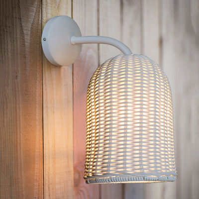El örgü Rattan Duvar Işıkları Sconce Su geçirmez Yuvarlak Şekil Açık Hava için