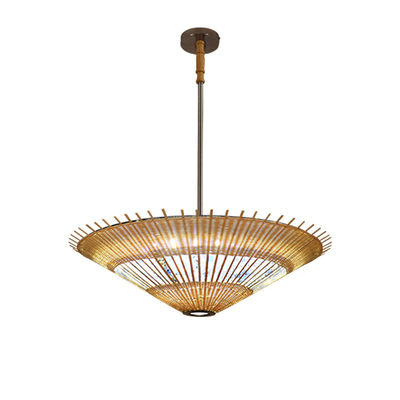 OEM Bambu Rattan Kolye Ev Dekorasyonu İçin Işık Şemsiye Şekli