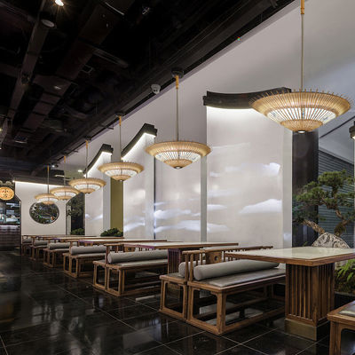 OEM Bambu Rattan Kolye Ev Dekorasyonu İçin Işık Şemsiye Şekli