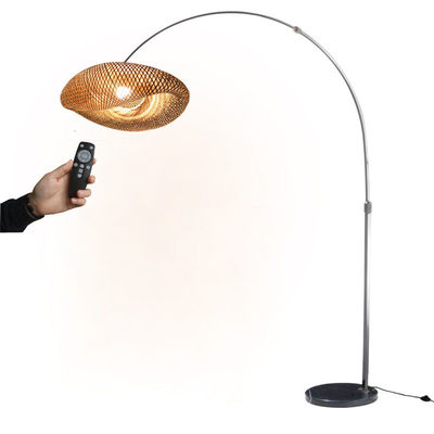 Düşürülebilir LED Rattan Bambu Işık Gölge Wicker Anahtar Kontrolü