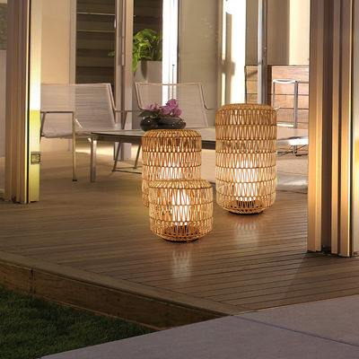 Dış Çim Rattan Bahçe Fenerleri Otel için Ip44 Suya Dayanıklı