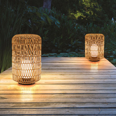 Dış Çim Rattan Bahçe Fenerleri Otel için Ip44 Suya Dayanıklı