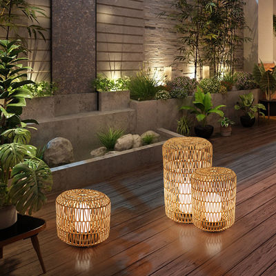 Dış Çim Rattan Bahçe Fenerleri Otel için Ip44 Suya Dayanıklı