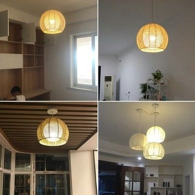 El yapımı Modern Sanat Kolye Işıkları Bambu Lamba Restoran Otel Rattan Çanakkale Rattan Kolye Işıkları