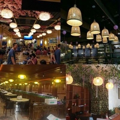 El yapımı Modern Sanat Kolye Işıkları Bambu Lamba Restoran Otel Rattan Çanakkale Rattan Kolye Işıkları