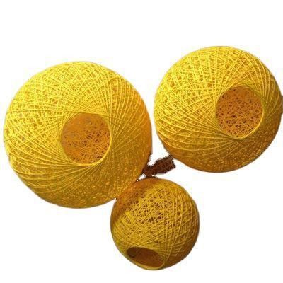 Modern Kenevir Topu Kolye Işık Renkli Top Kenevir Rattan Şamdanı Asılı Kenevir Kolye Işık