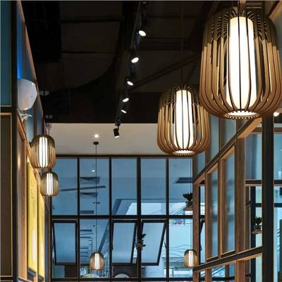 Nodic Rattan Pendant Light Chandelier Ev Dekorasyonu için Anahtar Kontrolü