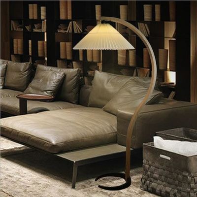 Yatak odası oturma odası için Yaratıcı Pleiated Rattan Standing Lamp