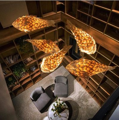 Yaratıcı Asılı lamba balık tasarımı Lustre Pendant Lamp