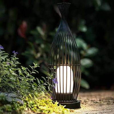 Suya dayanıklı rattan zemin lambası villa dış balkona