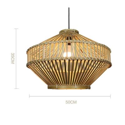 3500K Retro Bambu Dokunmuş Kolye Işığı İçerideki Oturma Odası için