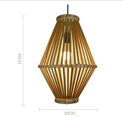 3500K Retro Bambu Dokunmuş Kolye Işığı İçerideki Oturma Odası için