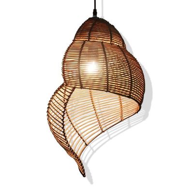 Güneydoğu Asya tarla salyangoz tasarımı rattan şamdan asılı lamba